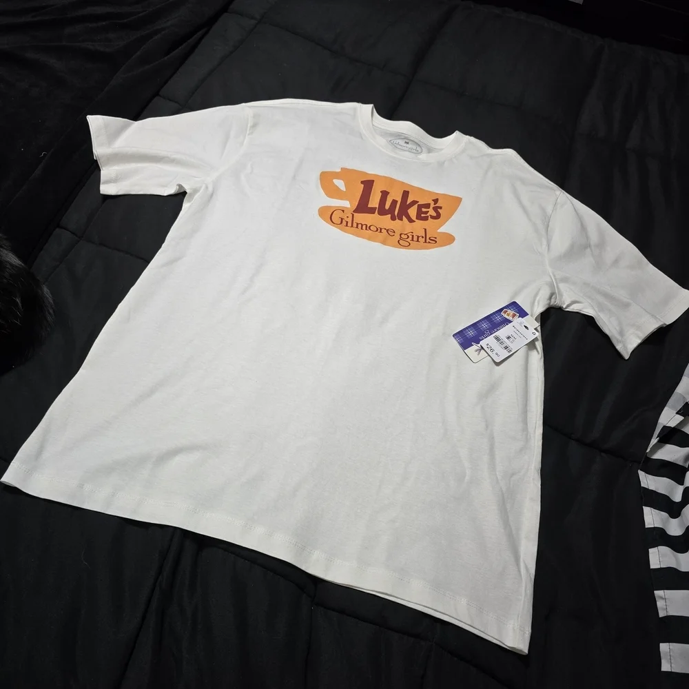 Gilmore Girls White Tee with Orange Graphic, MED - Picture 3 of 6